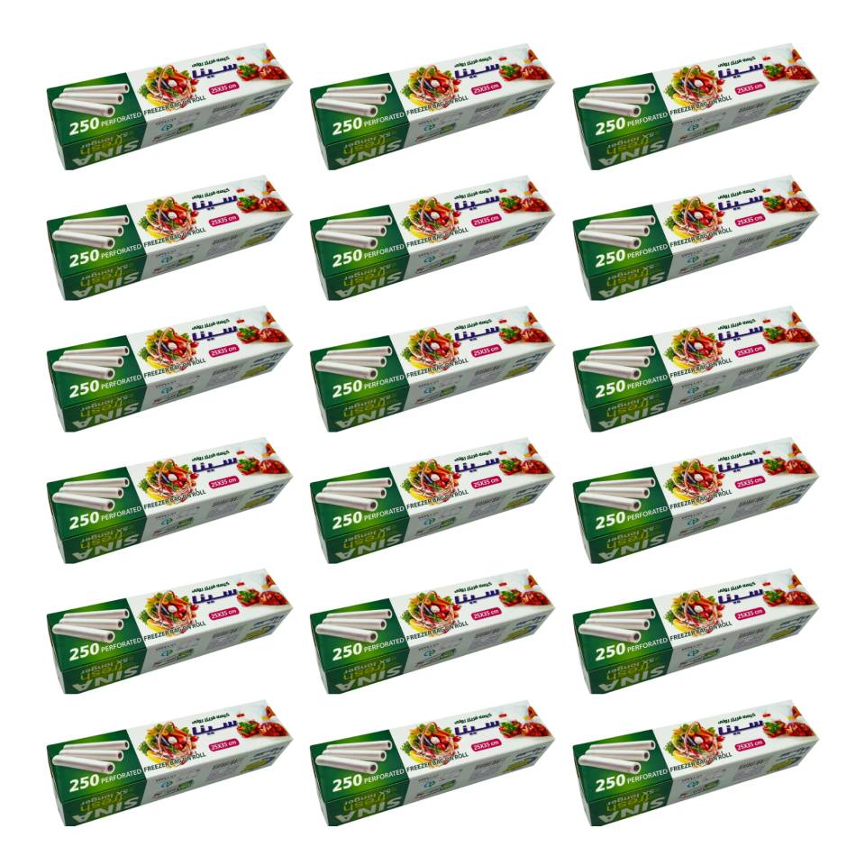کیسه فریزر سینا مدل رولی نازک سایز 35*25 بسته 250 عددی