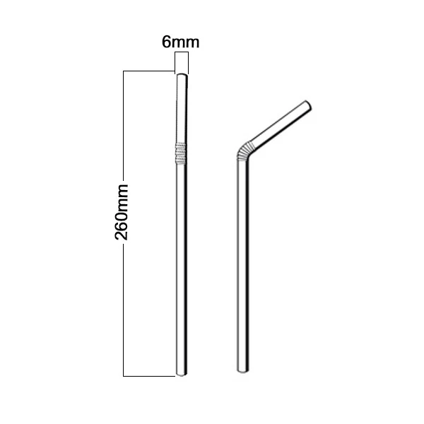 نی فنری یکبار مصرف پلی پروپیلن نمره ۶ مشکی بسته 50 عددی
