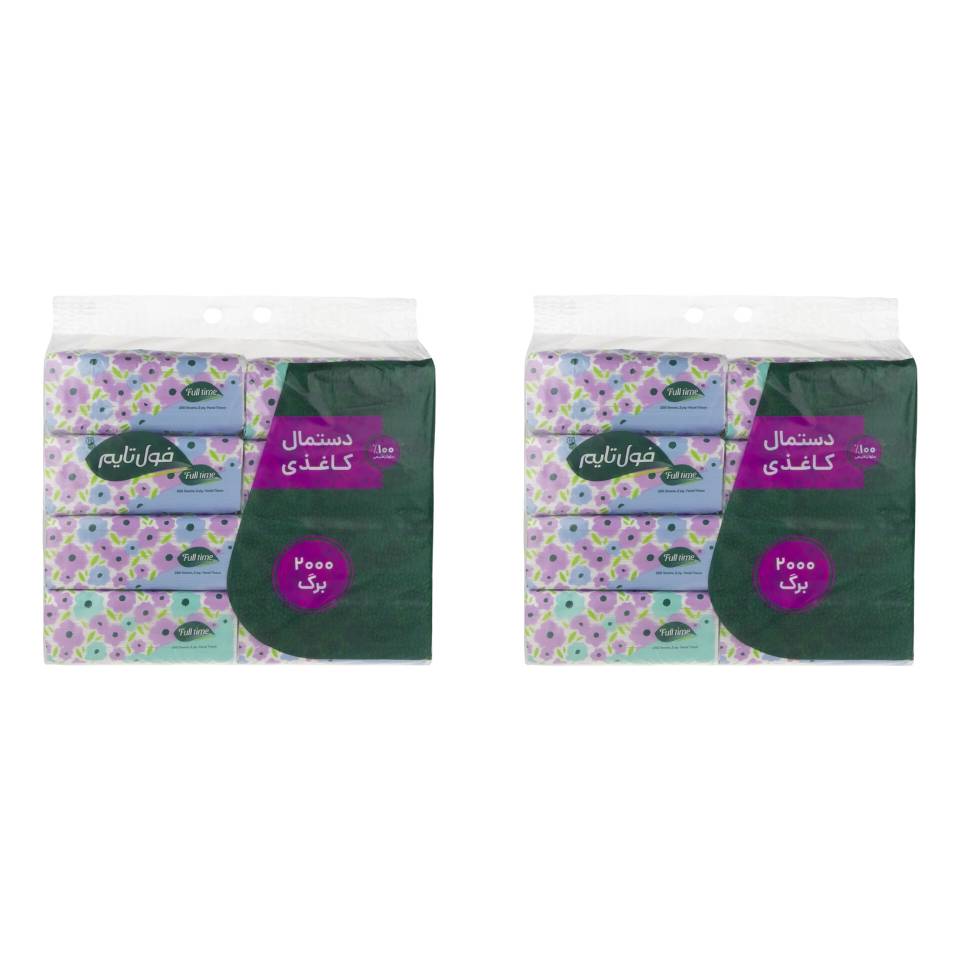 دستمال کاغذی فول تایم مدل دولایه 250 برگ بسته 8 عددی
