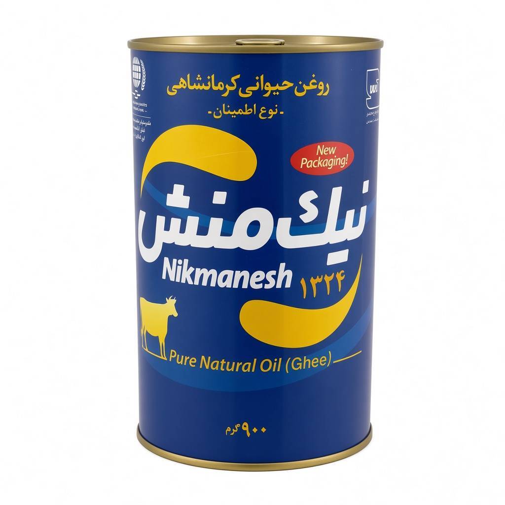روغن حیوانی کرمانشاهی اطمینان نیک منش(گاوی) (آبی) - 900 گرم
