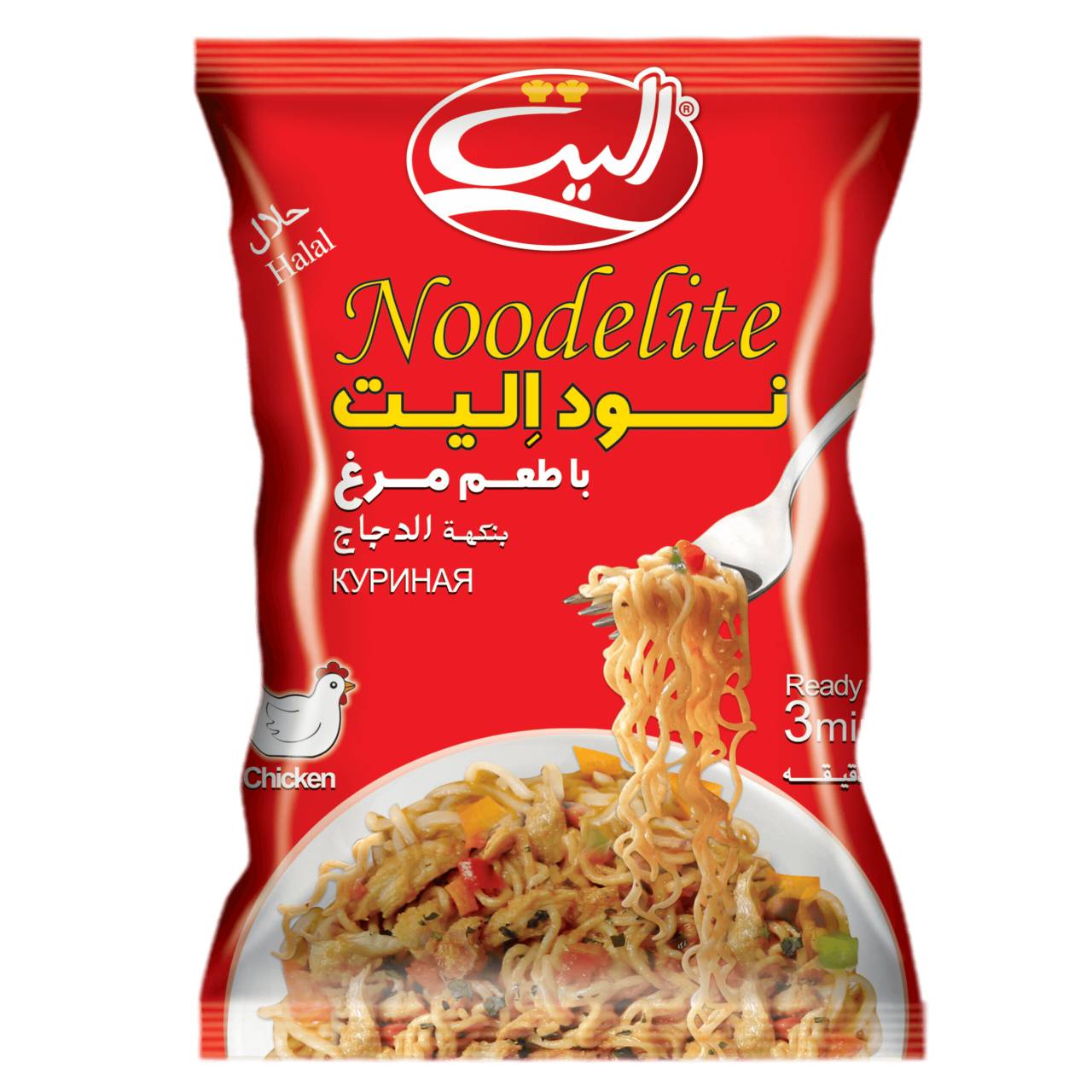 نودل با طعم مرغ الیت - 75 گرم ( 5 عدد )
