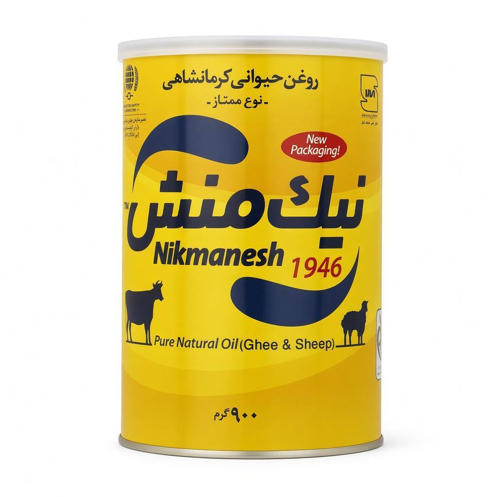 روغن حیوانی کرمانشاهی ممتاز نیک منش(گاوی و گوسفندی) (زرد) - 900 گرم