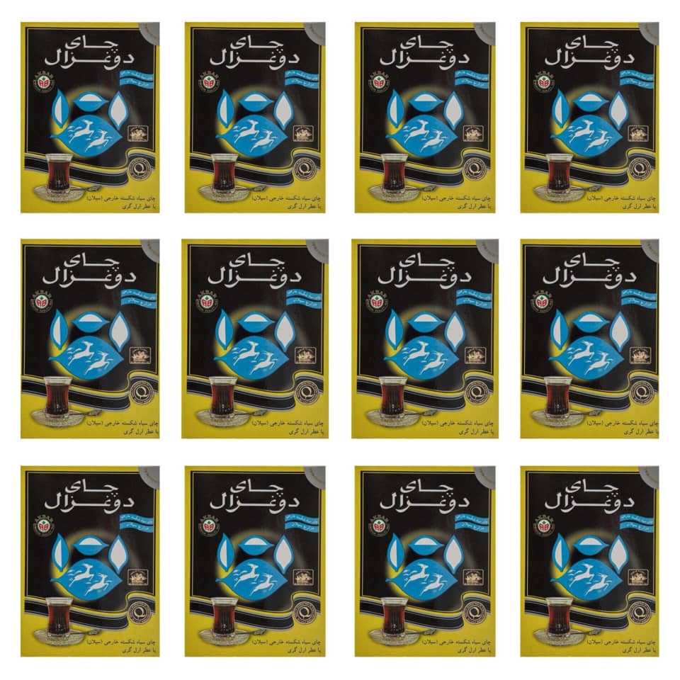 چای سیاه ارل گری شکسته دو غزال - 500 گرم کارتن 12 عددی