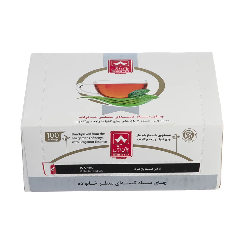 چای کیسه ای عطری خانواده دبش - بسته 100 عددی کارتن 8 تایی