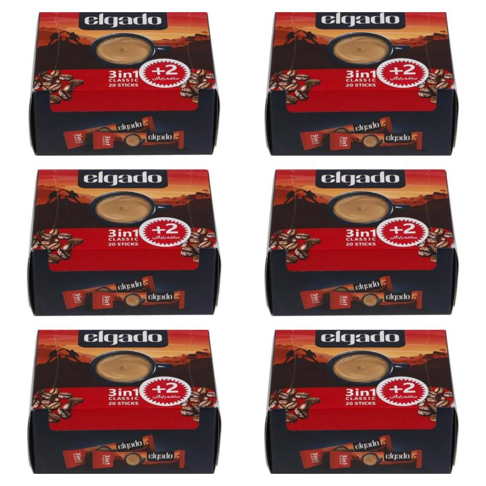 قهوه فوری کلاسیک الگادو مدل 3 در 1 - 18 گرم بسته 20 عددی