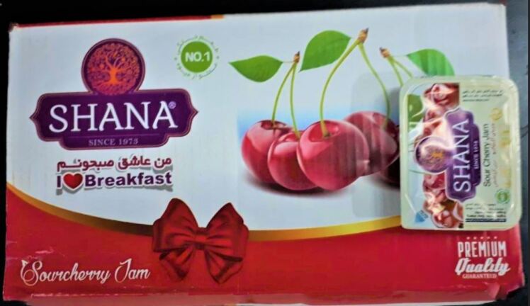 مربای آلبالو تک نفره شانا - 20 گرم بسته 60 عددی