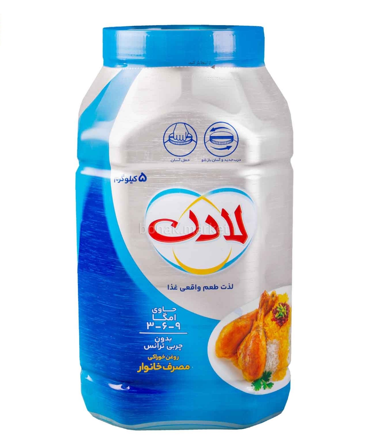 روغن نیمه جامد لادن ظرف پت - 5 کیلوگرم کارتن 4 عددی