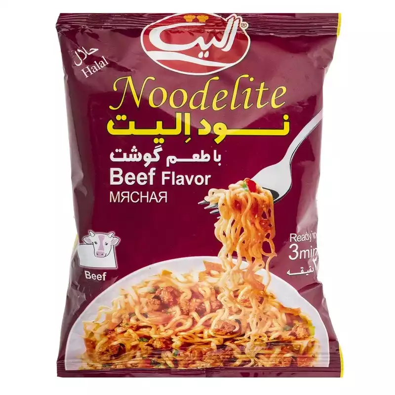 نودل با طعم گوشت الیت - 75 گرم بسته 5 عددی
