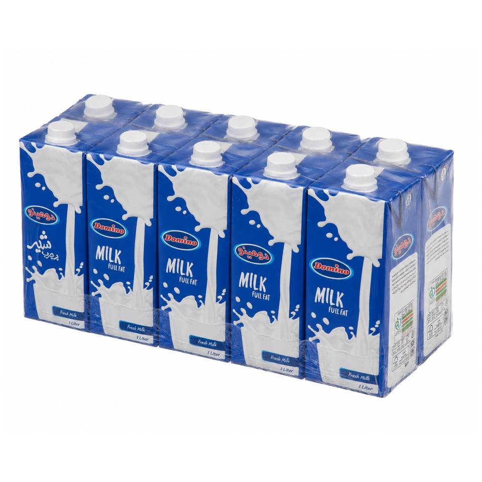 شیر پر چرب دومینو - 1 لیتر بسته 10 عددی