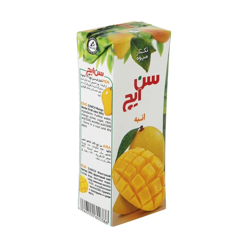 آبمیوه پاکتی انبه سن ایچ - 200 میلی لیتر 36 عددی
