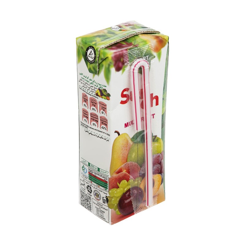 آبمیوه پاکتی هفت میوه سن ایچ - 200 میلی لیتر 36 عددی