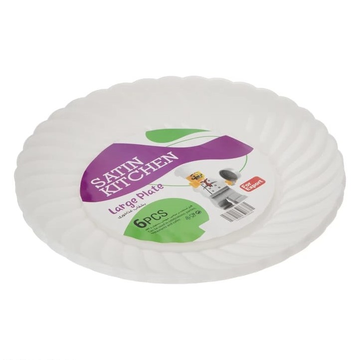 بشقاب یکبار مصرف غذاخوری ساتین کیچن - بسته 6 عددی