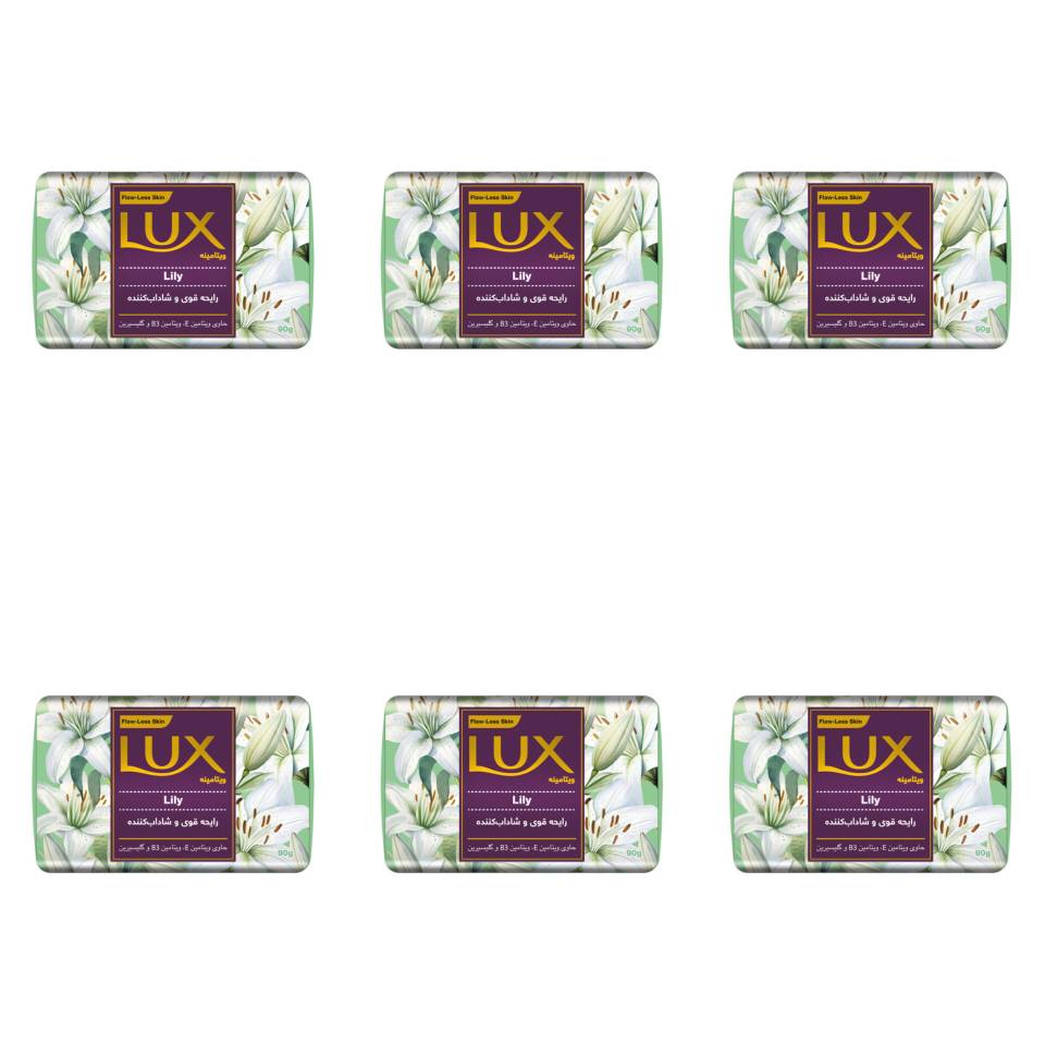 صابون شستشو lily لوکس - 90 گرم بسته 6 عددی