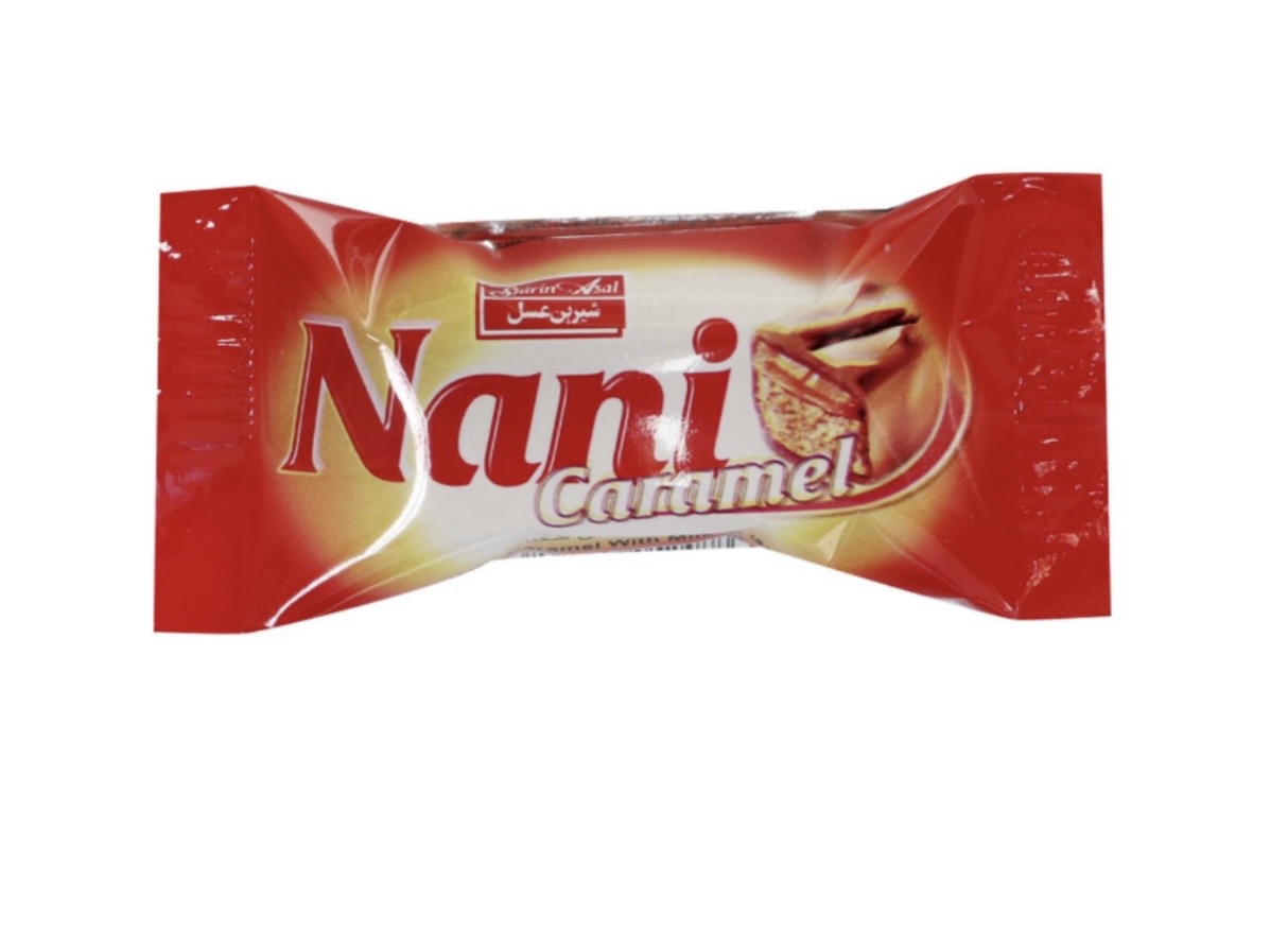 شکلات مغز دار نانی کارامل شیرین عسل - 8 گرم بسته 100 عددی
