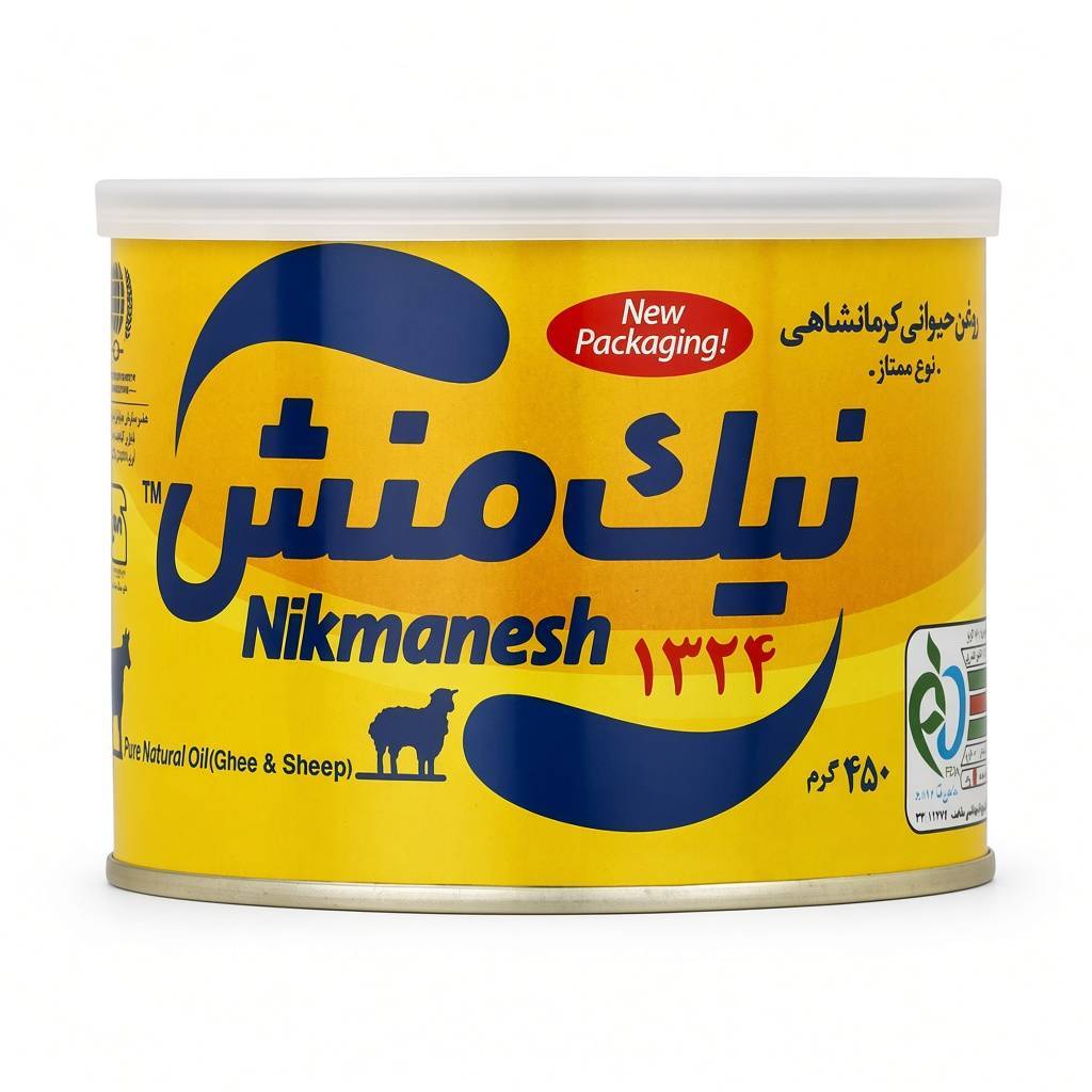 روغن حیوانی کرمانشاهی ممتاز نیک منش (گاوی و گوسفندی) (زرد) - 450 گرم