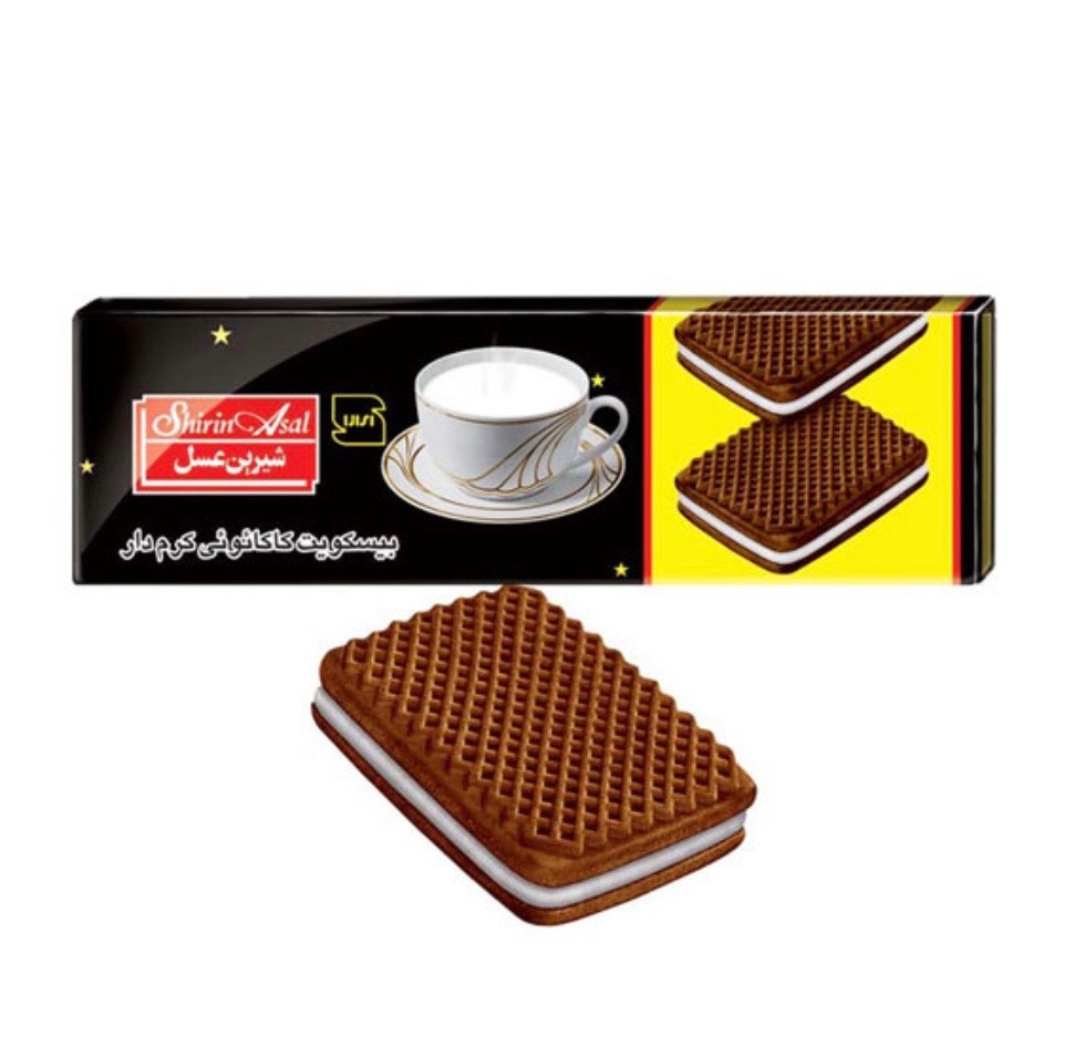 بیسکویت کرمدار شکلاتی شیرین عسل  - 120 گرم بسته 40 عددی