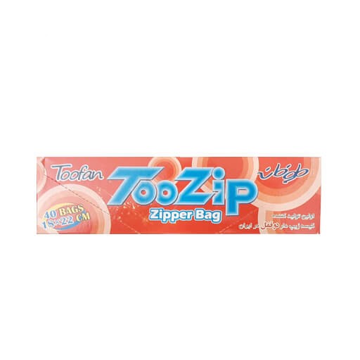  کیسه زیپ دار طوفان سایز 22*18 دوقفل بسته 40 عددی 