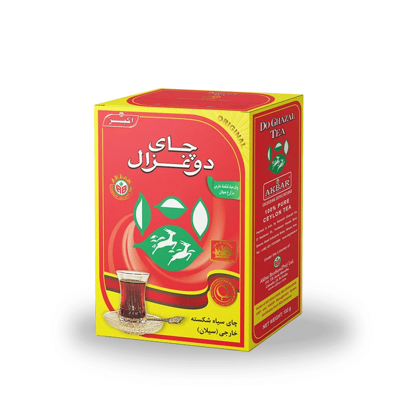 چای سیاه شکسته دوغزال - 100 گرم کارتن 36 عددی