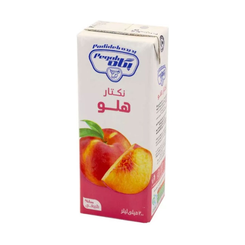 آبمیوه پاکتی هلو پگاه - 200 میلی لیتر 36 عددی