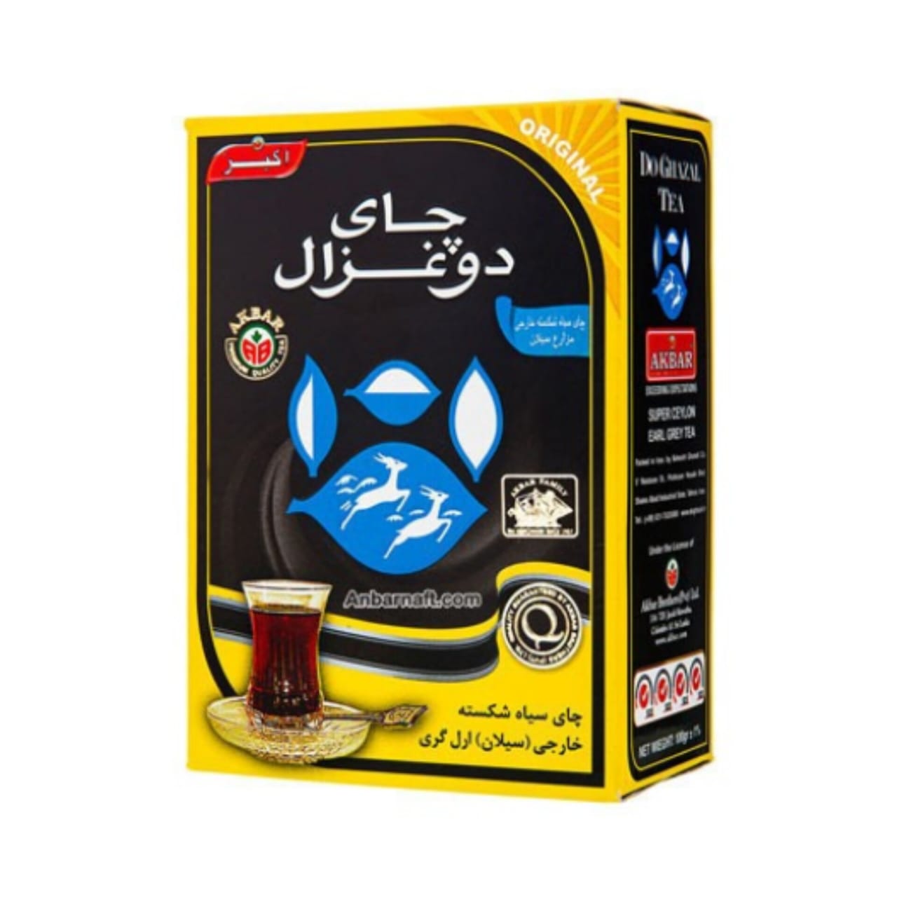 چای سیاه شکسته معطر دوغزال - 100 گرم کارتن 36 عددی
