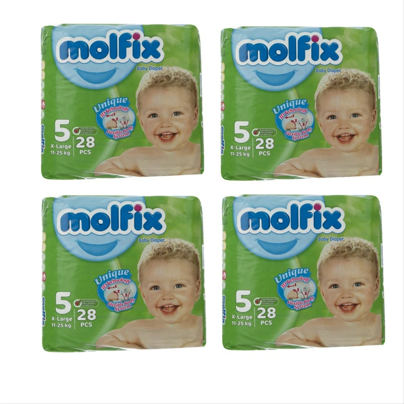پوشک مولفیکس سایز 5 چهار بسته 28 عددی