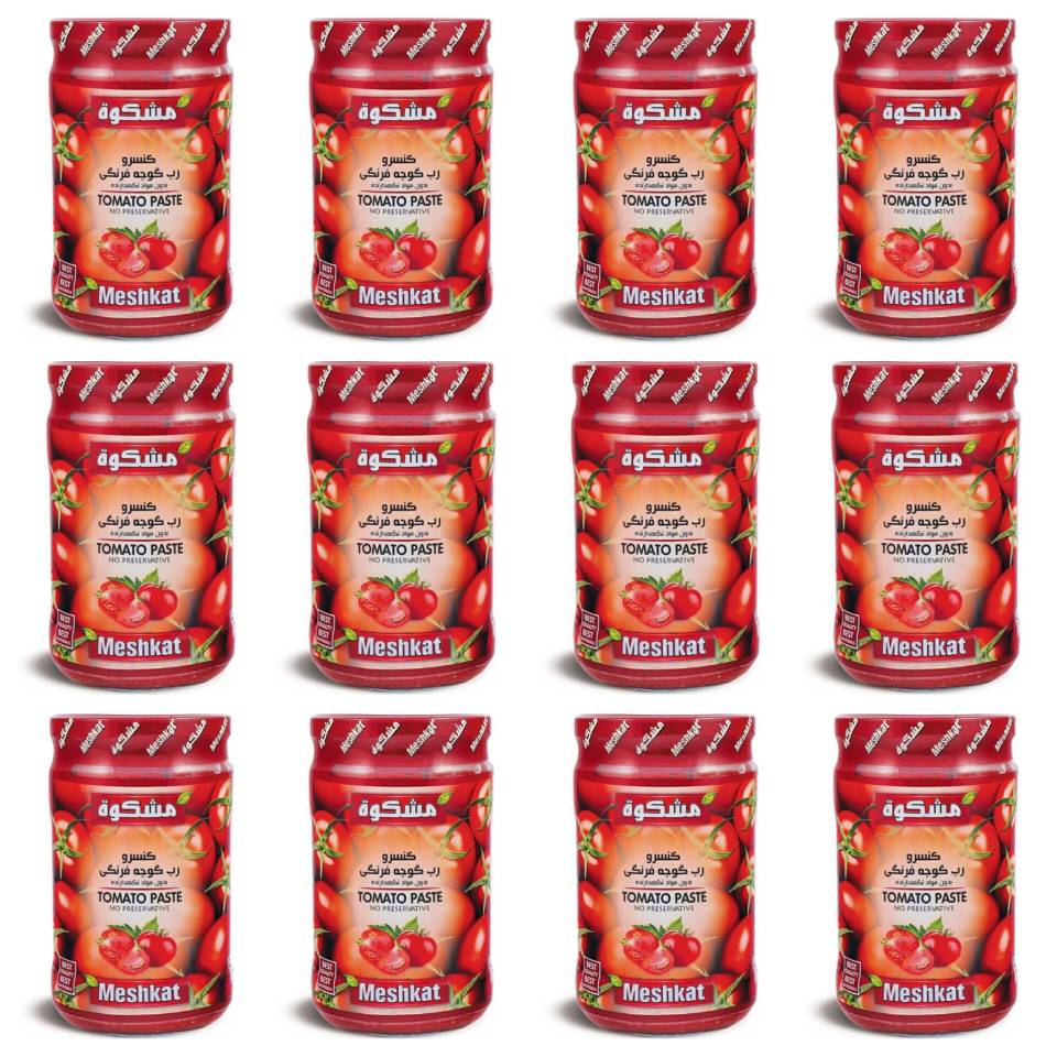کنسرو رب گوجه فرنگی شیشه ای مشکوة - 700 گرم بسته 12 تایی