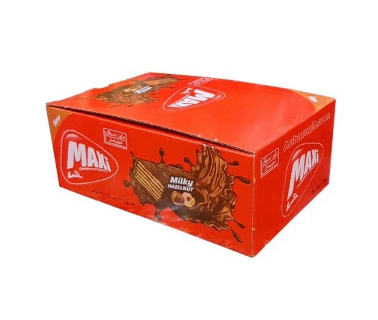 ویفر مکسی فندقی شیرین عسل - 30 گرم بسته 24 عددی