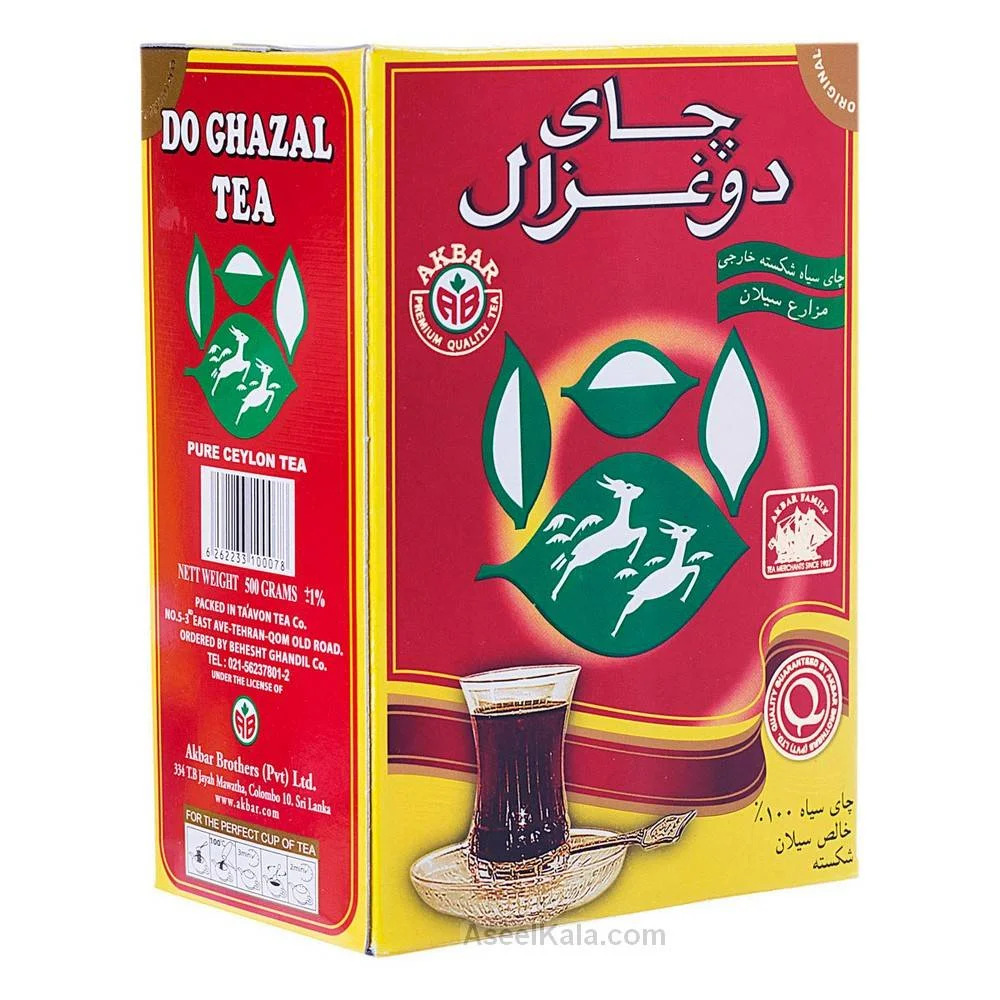 چای سیاه ساده شکسته دو غزال - 500 گرم کارتن 12 عددی