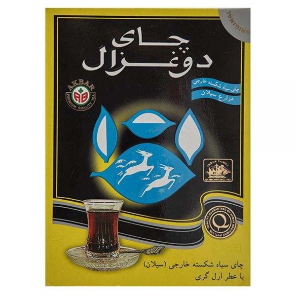 چای سیاه ارل گری شکسته دو غزال - 500 گرم کارتن 12 عددی