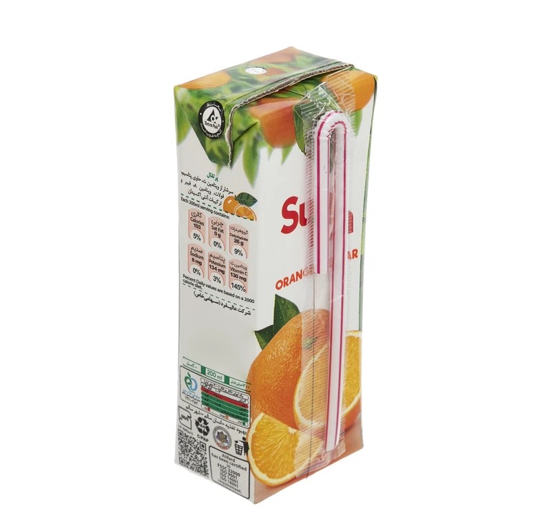 آبمیوه پاکتی پرتقال سن ایچ - 200 میلی لیتر بسته 36 عددی