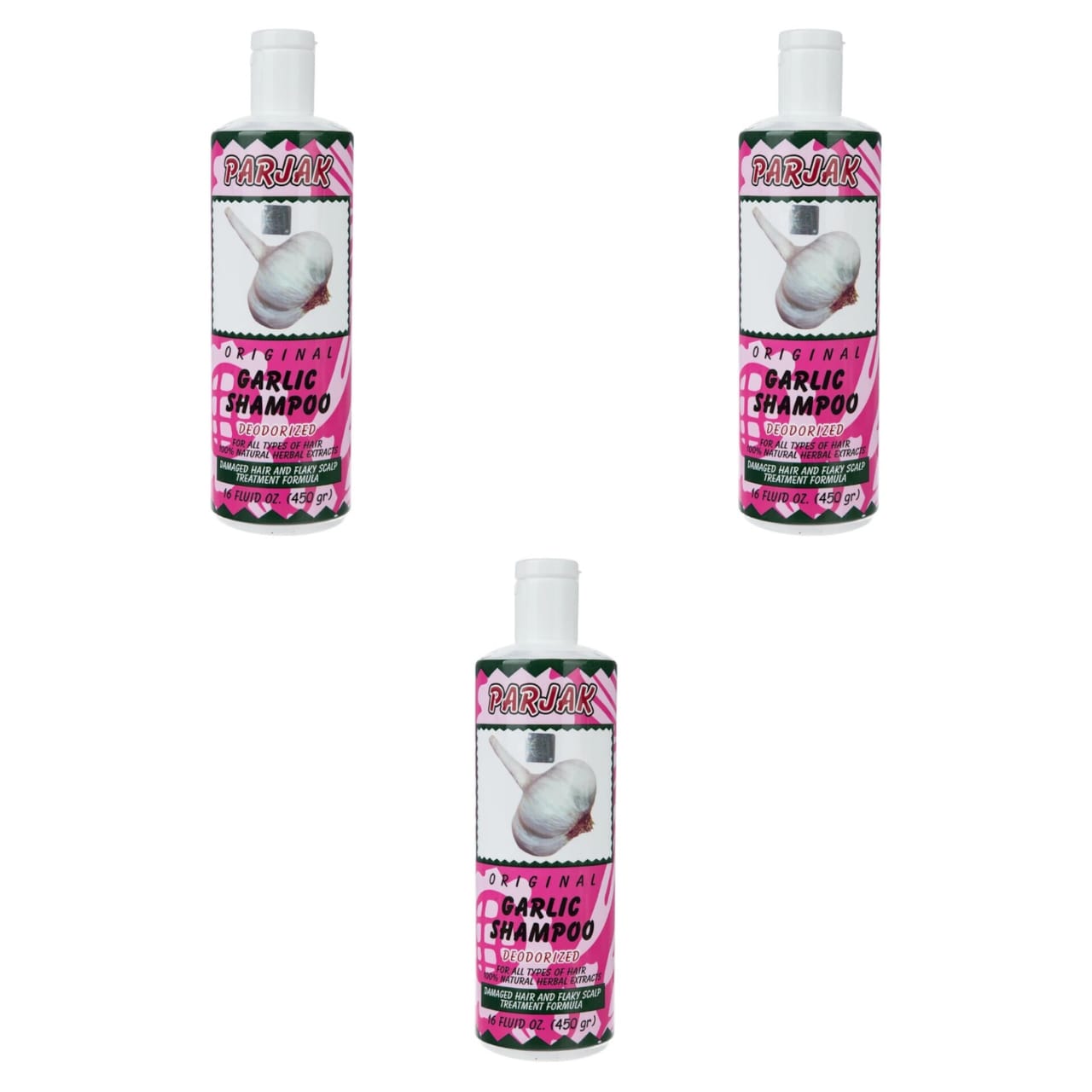 شامپو سیر تقویت‌کننده و ضد شوره پرژک - 450 میلی لیتر بسته 3 تایی
