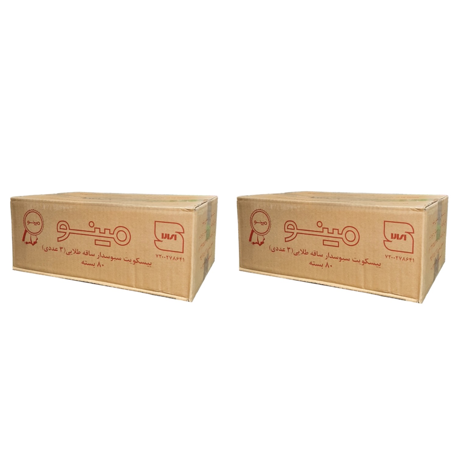 بیسکویت گندم ساقه طلایی مینو - 38 گرم بسته 3 عددی کارتن 80 تایی