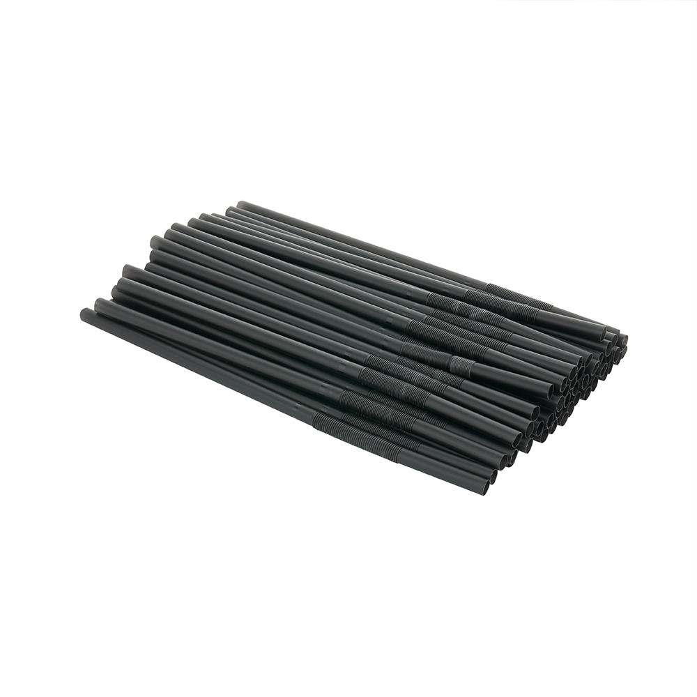 نی فنری یکبار مصرف پلی پروپیلن نمره 8 مشکی بسته 50 عددی