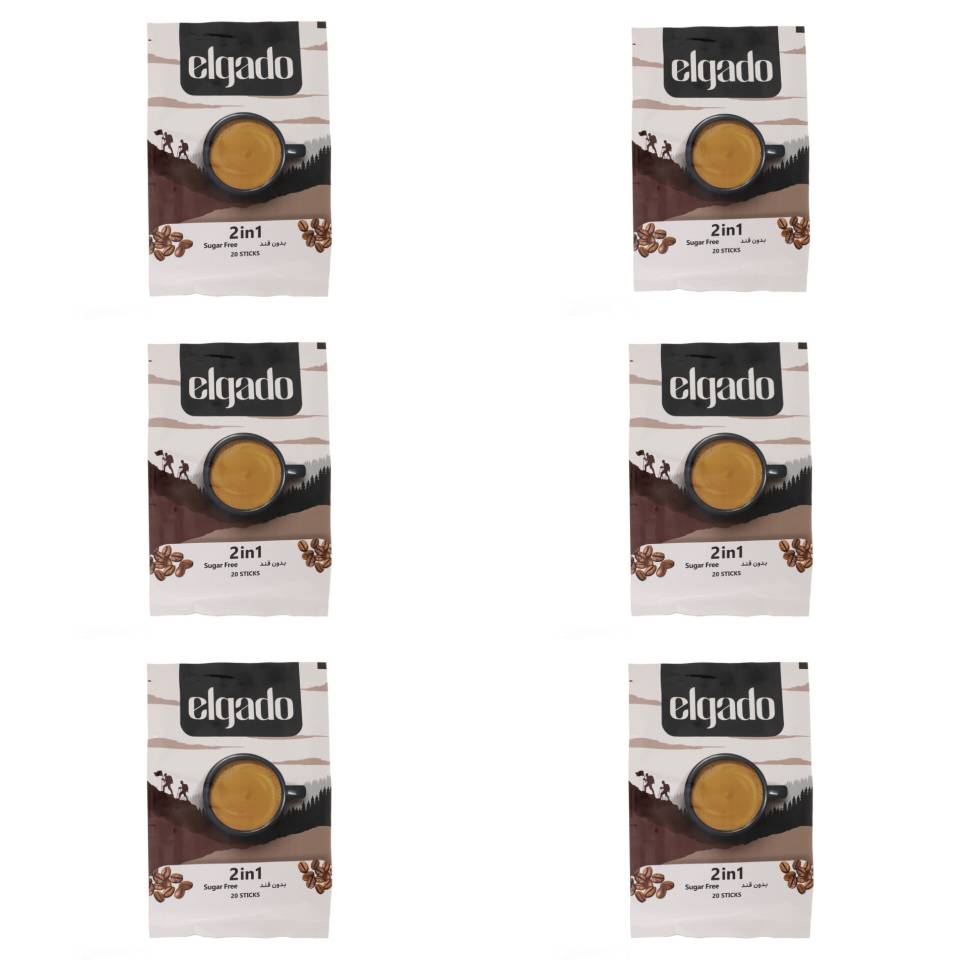 قهوه فوری بدون قند 2 در 1 الگادو - 10.6 گرم بسته 20 عددی