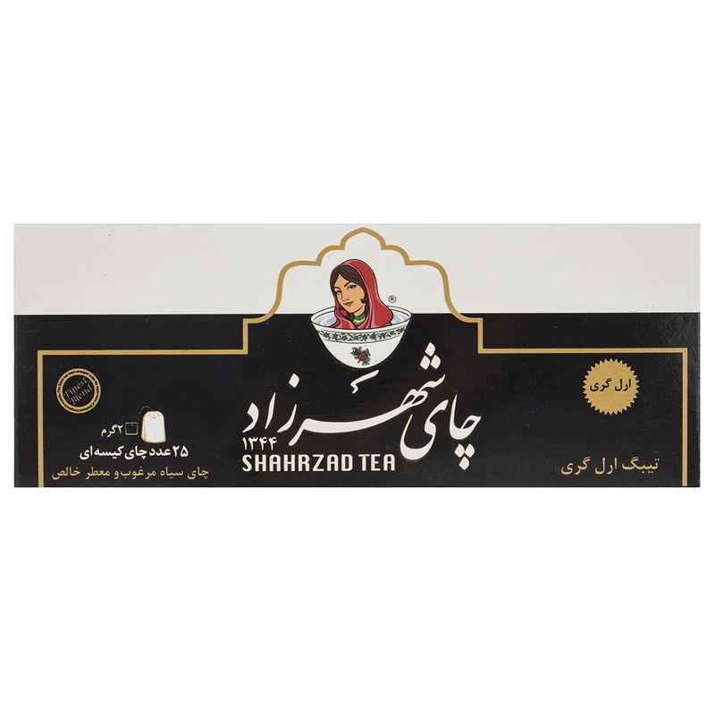 چای کیسه ای مدل ارل گری شهرزاد - بسته 25 عددی کارتن 12 تایی