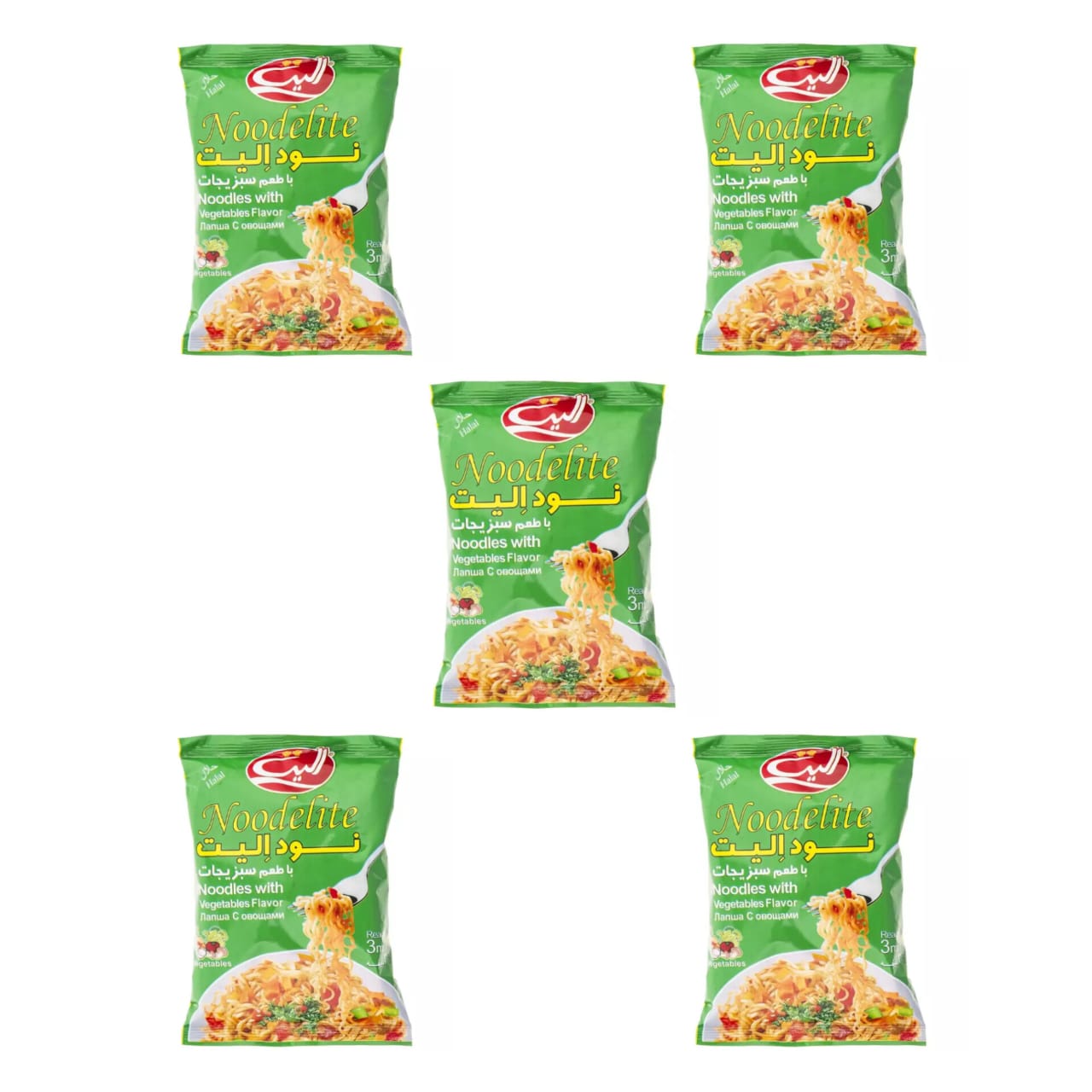 نودل با طعم سبزیجات الیت - 75 گرم بسته 5 عددی