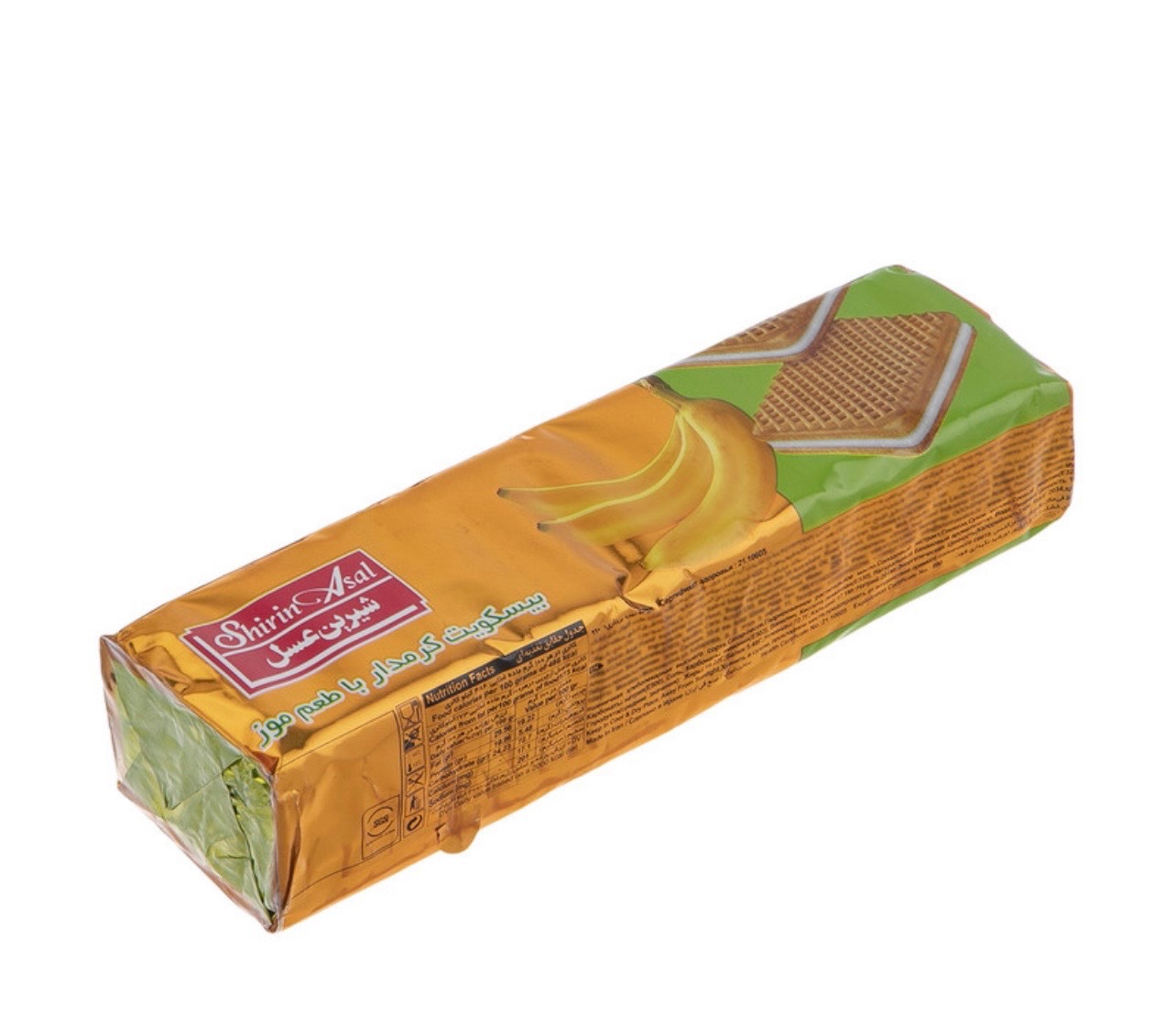 بیسکویت کرمدار موز شیرین عسل  - 120 گرم بسته 40 عددی