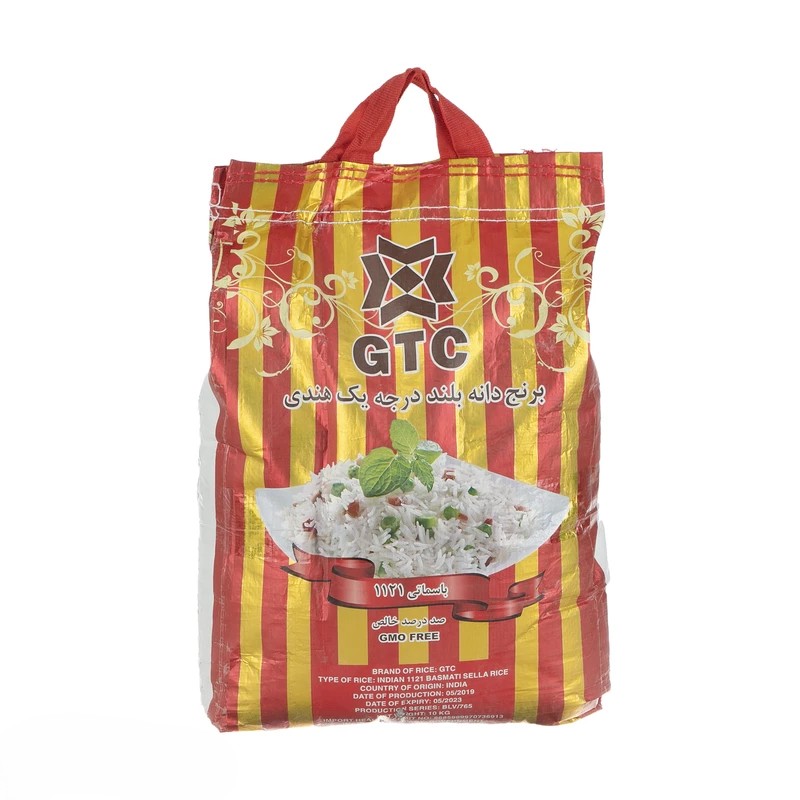  برنج هندی دانه بلند باسماتی 1121 جی تی سی - 10 کیلوگرم 
