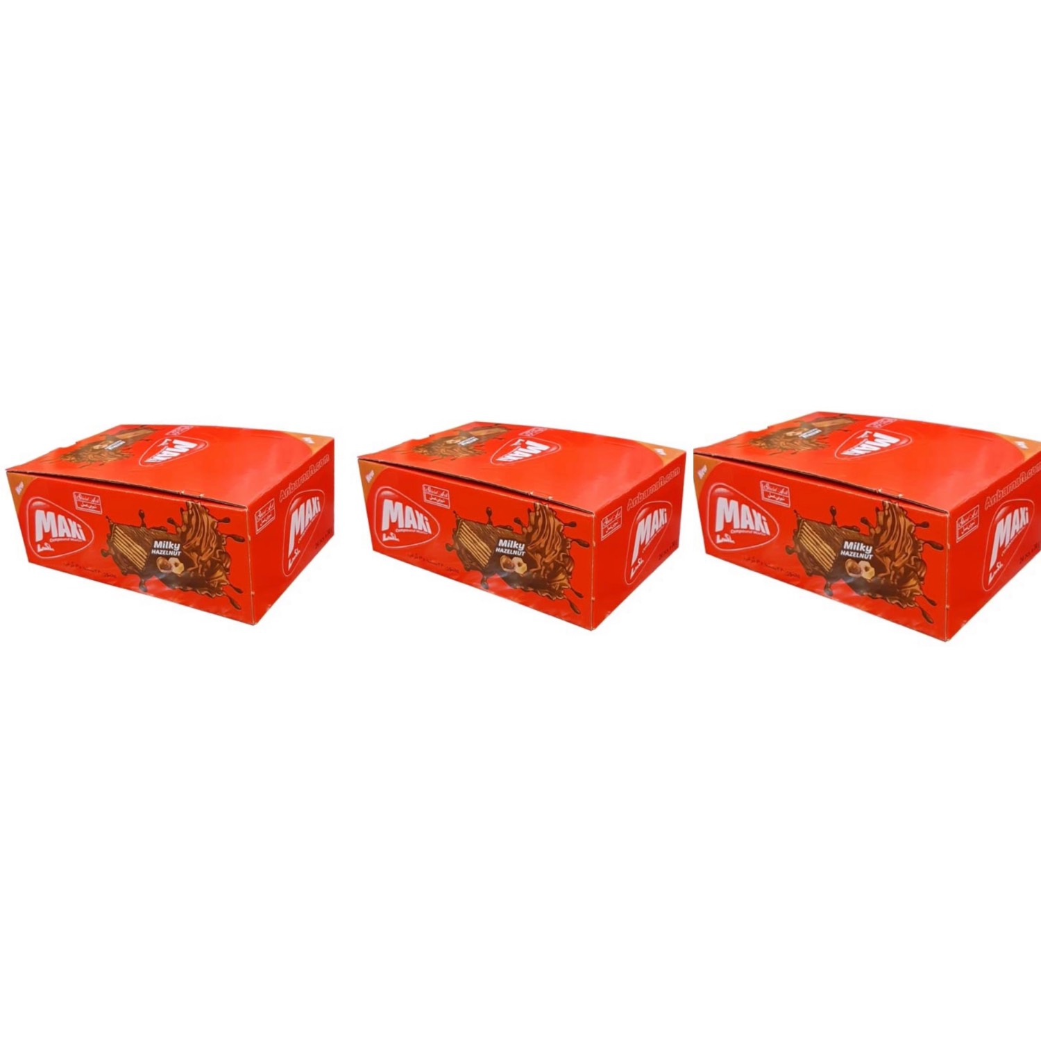 ویفر مکسی فندقی شیرین عسل - 30 گرم بسته 24 عددی
