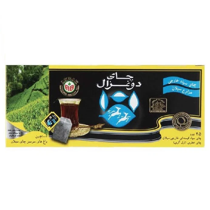 چای کیسه ای ارل گری دو غزال بسته 25 عددی کارتن 54 تایی