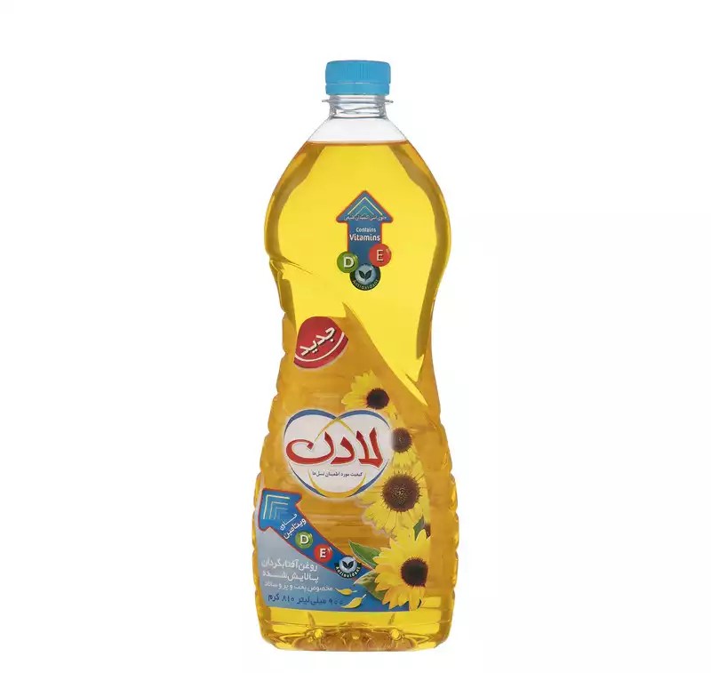 روغن مایع آفتابگردان ویتامینه لادن - 900 میل لیتر کارتن 12 عددی