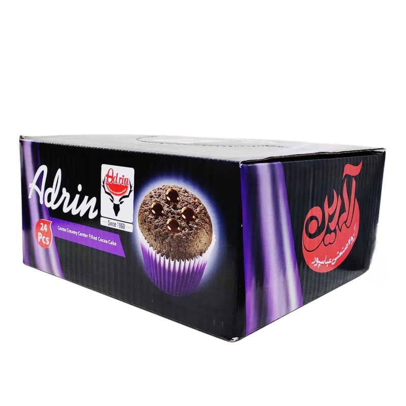 کیک خیس شکلات تلخ آدرین - 55 گرم بسته 24 عددی